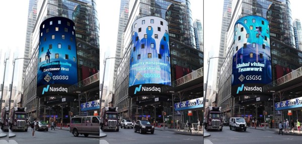 GSGSG.COM Lights Up Nasdaq Screen in Times Square, New York